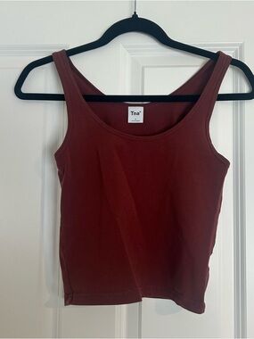 TNA Scoop Neck Tank Top in Burgundy